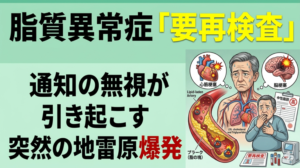 脂質異常症「要再検査」無視が引き起こす突然の「地雷原」爆発