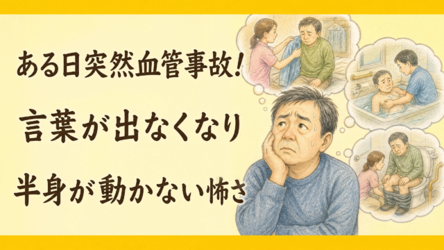 ある日突然血管事故！言葉が出なくなり半身が動かない怖さ