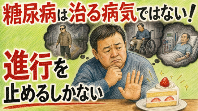 糖尿病は治る病気ではない！進行を止めるしかない