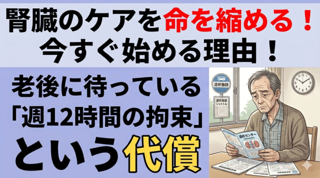 腎臓のケアを今すぐ始める理由！老後に待っている「週12時間の拘束」という代償